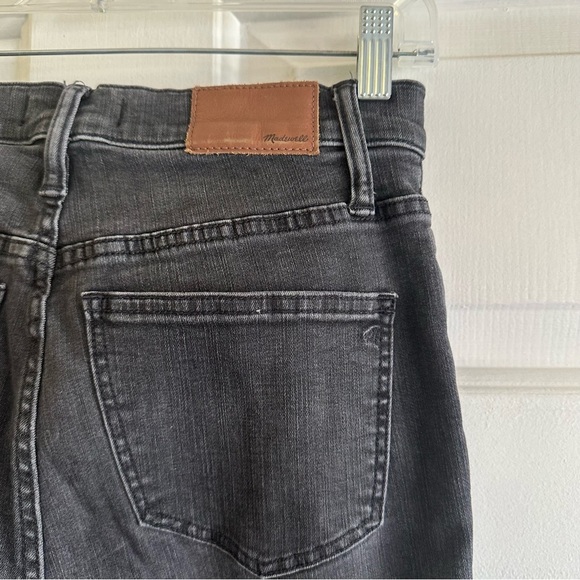 Madewell Cali Demi Boot Black Denim Bootcut Ankle Jeans Bayland Wash Raw Hem 27 - Picture 6 of 8